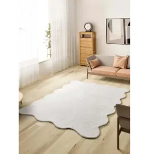 ATTICGO Tapis uni lavable blanc 120 x 170 cm 51135 pas cher