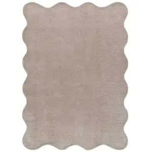 ATTICGO Tapis uni lavable taupe 120 x 170 cm 51139 pas cher