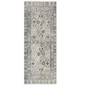 ATTICGO Tapis vintage bleu 80 x 200 cm 51156 pas cher