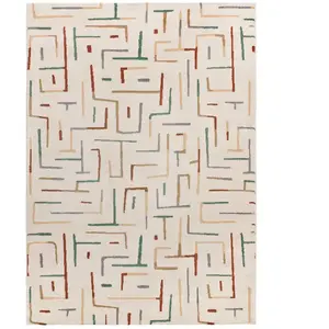 ATTICGO Tapis géométrique intérieur multicolore, 200 x 290 cm 51107 pas cher