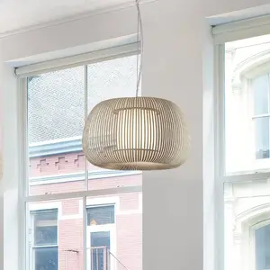 ACB ILUMINACIÓN Suspension Mirta, abat-jour en entretoises acryliques, gris, Ø 38 cm pas cher