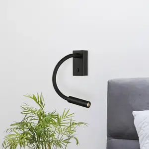 ACB ILUMINACIÓN Lampe de lecture LED Cio, interrupteur, bras flexible, 930, noir pas cher