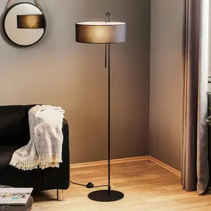 ACB ILUMINACIÓN Lampadaire en tissu Clip, noir, hauteur 150 cmVendu parluminaire