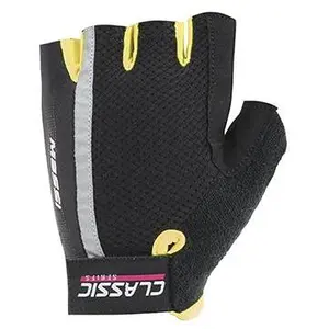 Massi Classic - Gants de Cyclisme Unisexe, Couleur Noir/Jaune Fluo, Taille M