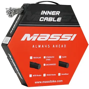 Comparateur de prix : Boite de 50 cables de freins pour vtt en inox massi workshop 1 5x1700mm