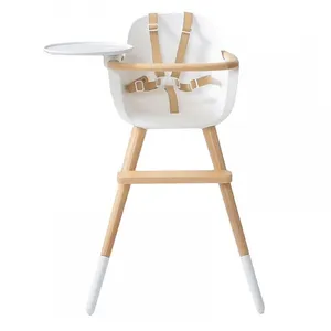 Micuna Chaise haute évolutive Ovo Luxe one avec harnais beige imitation cuir pas cher