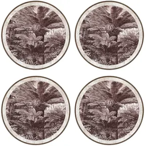 Floorart - 4 Sets de table ronds Santo Domingo rouges - D.40 cm OS pas cher