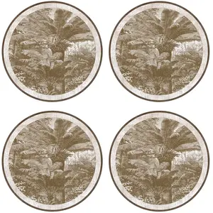 Floorart - 4 Sets de table ronds Santo Domingo sépia - D.40 cm T.U pas cher
