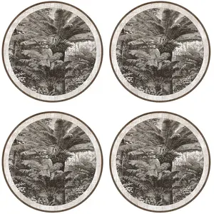 Floorart - 4 Sets de table ronds Santo Domingo noir/blanc - D.40 cm OS pas cher