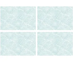 Floorart - 4 Sets de table rectangulaires vagues japonaises 2 multicolores - 30x45 cm T.U pas cher