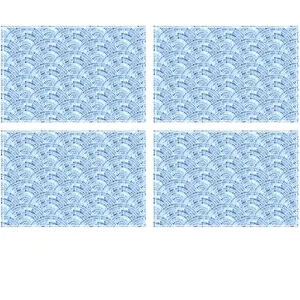 Floorart - 4 Sets de table rectangulaires vagues mosaïques de la mer d'Arabie multicolores - 30x45 cm T.U pas cher
