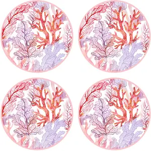 Floorart - 4 Sets de table ronds Mer Rouge multicolores - D.40 cm OS pas cher