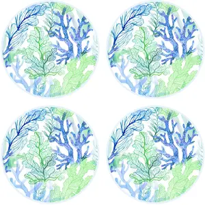 Floorart - 4 Sets de table ronds Mer de Java multicolores - D.40 cm OS pas cher