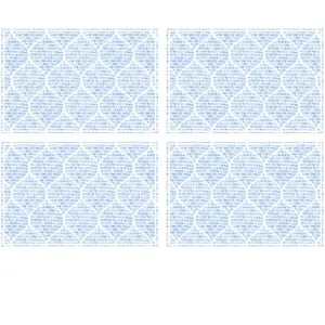 Floorart - 4 Sets de table rectangulaires marbre arabe bleus - 30x45 cm T.U pas cher