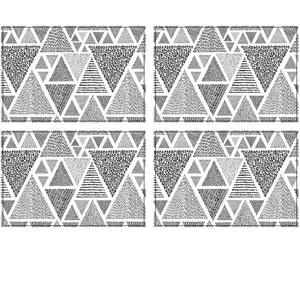 Floorart - 4 Sets de table rectangulairess mer géométrique gris - 30x4... pas cher