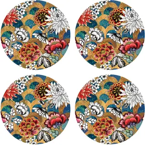 Floorart - 4 Sets de table ronds deluxe 2 multicolores - D.40 cm T.U pas cher