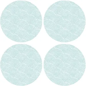 Floorart - 4 Sets de table par set ronds Vagues japonaises 1 multicolores - D.40 cm OS pas cher