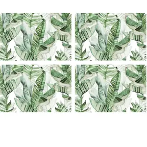 Floorart - 4 Sets de table rectangulaires impression palmier exotique ... pas cher