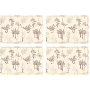 Floorart - 4 Sets de table rectangulaires Arbres rouges - 30x45 cm T.U pas cher