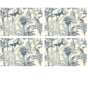 Floorart - 4 Sets de table rectangulaires chimpanzés bleus - 30x45 cm ... pas cher