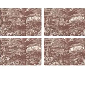 Floorart - 4 Sets de table rectangulaires Santo Domingo rouges - 30x45 cm T.U pas cher