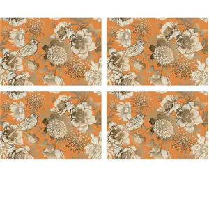 Floorart - 4 Sets de table Oiseau rectangulaires 10 multicolores - 30x45 cm T.U pas cher