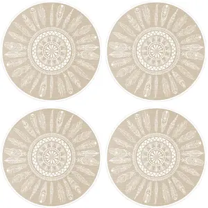 Floorart - 4 Sets de table ronds plumes 4 Sets de table ronds plumes b... pas cher