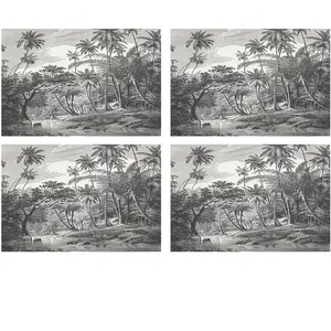 Floorart - 4 Sets de table rectangulairess napperons port rico multicolores - 30x45 cm T.U pas cher