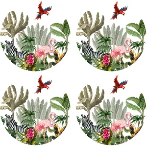 Floorart - 4 Sets de table ensemble animaux de la jungle dans un motif... pas cher