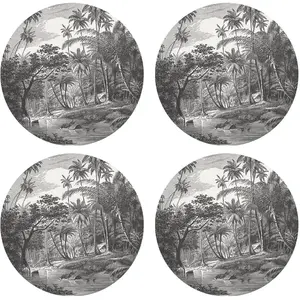 Floorart - 4 Sets de table ronds canoës à Porto Rico multicolores - D.... pas cher