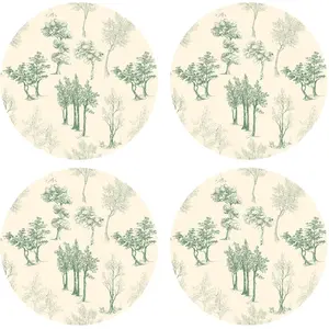 Floorart - 4 Sets de table ronds en forme d'arbre multicolores - D.40 cm T.U pas cher