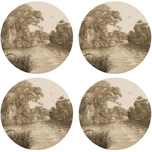 Floorart - 4 Sets de table ronds Tobago multicolores - D.40 cm T.U pas cher
