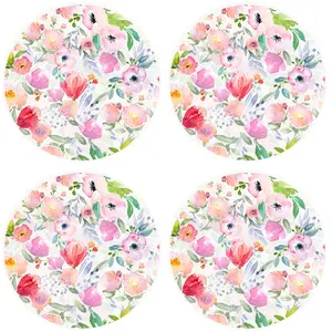 Floorart - 4 Sets de table ronds Bonheur multicolores - D.40 cm OS pas cher
