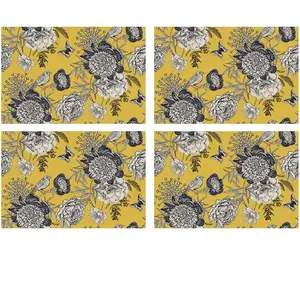 Floorart - 4 Sets de table rectangulaires oiseau 4 multicolores - 30x45 cm T.U pas cher