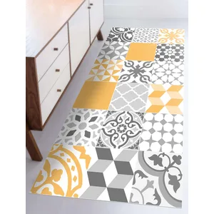 Tapis - VINILIKO - Jaune - Vinyle - 66 cm - Anti-allergique et facile à nettoyer pas cher