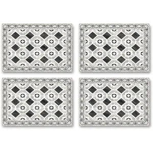 Floorart - 4 Sets de table Isis gris/blanc - 30x45 cm T.U pas cher