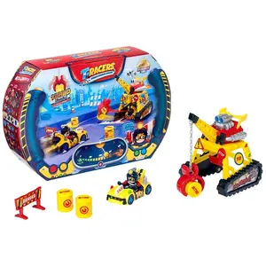 Ensemble T-Racers S Figurine Turbo Crane véhicule et grue pas cher