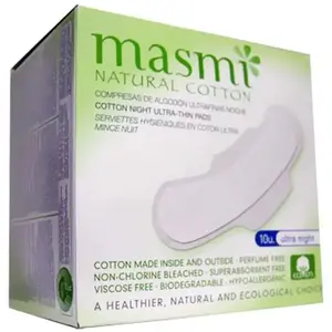Masmi Serviettes Hygiéniques Nuit Coton Bio 10 unités
