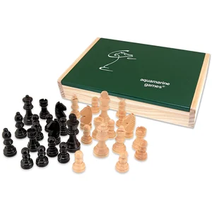 Aquamarine Jeu De Société Staunton 4 Plombs Noir Noir Avec Boîte Exclusive pas cher