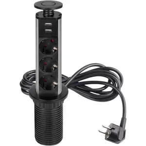 EMUCA Multiconnecteur élevable Vertikal, EU, Peint en noir TU pas cher