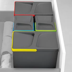 Comparateur de prix : EMUCA Poubelle de tri sélectif cuisine Recycle avec base 2x15L et 2x7L -l900