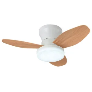 bel-air-home Bel Air Tauros Ventilateur de Plafond avec Télécommande 48W 70cm Blanc/Bois
