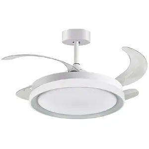 bel-air-home Kigali Mini Ventilateur de Plafond - Blanc/Argent pas cher