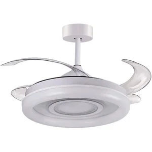 bel-air-home Bel Air Amaltea Ventilateur de Plafond avec Lumière et Commande 116W 108cm 4 Pales Rétractables Blanc