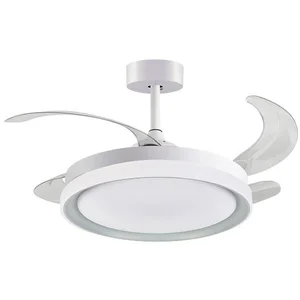 bel-air-home Bel Air Kigali Ventilateur de Plafond avec Télécommande 72W Pales Rétractables Blanc/Argent