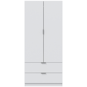 Armoire 2 portes 2 tiroirs LOUISON coloris blanc pas cher