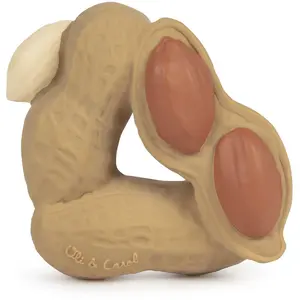 Oli & Carol - Jouet de dentition pour bébé en caoutchouc naturel, Paco the Peanut, 8 cm pas cher
