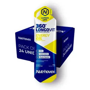 Nutrinovex Boîte De Gels énergétiques Longovit 360 Citron & Lime 40g 24 Unités One Size pas cher