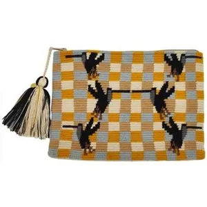Sac à main Guanabana Sac Clutch Femme Mustard/Beige pas cher