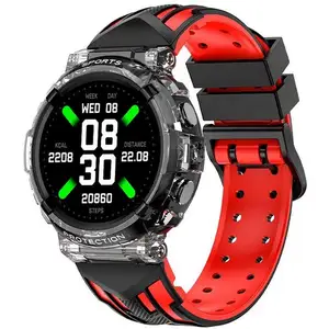 Cool Clever Smartwatch Silicone Noir/Rouge Montre (Appels, Santé, Spor... pas cher